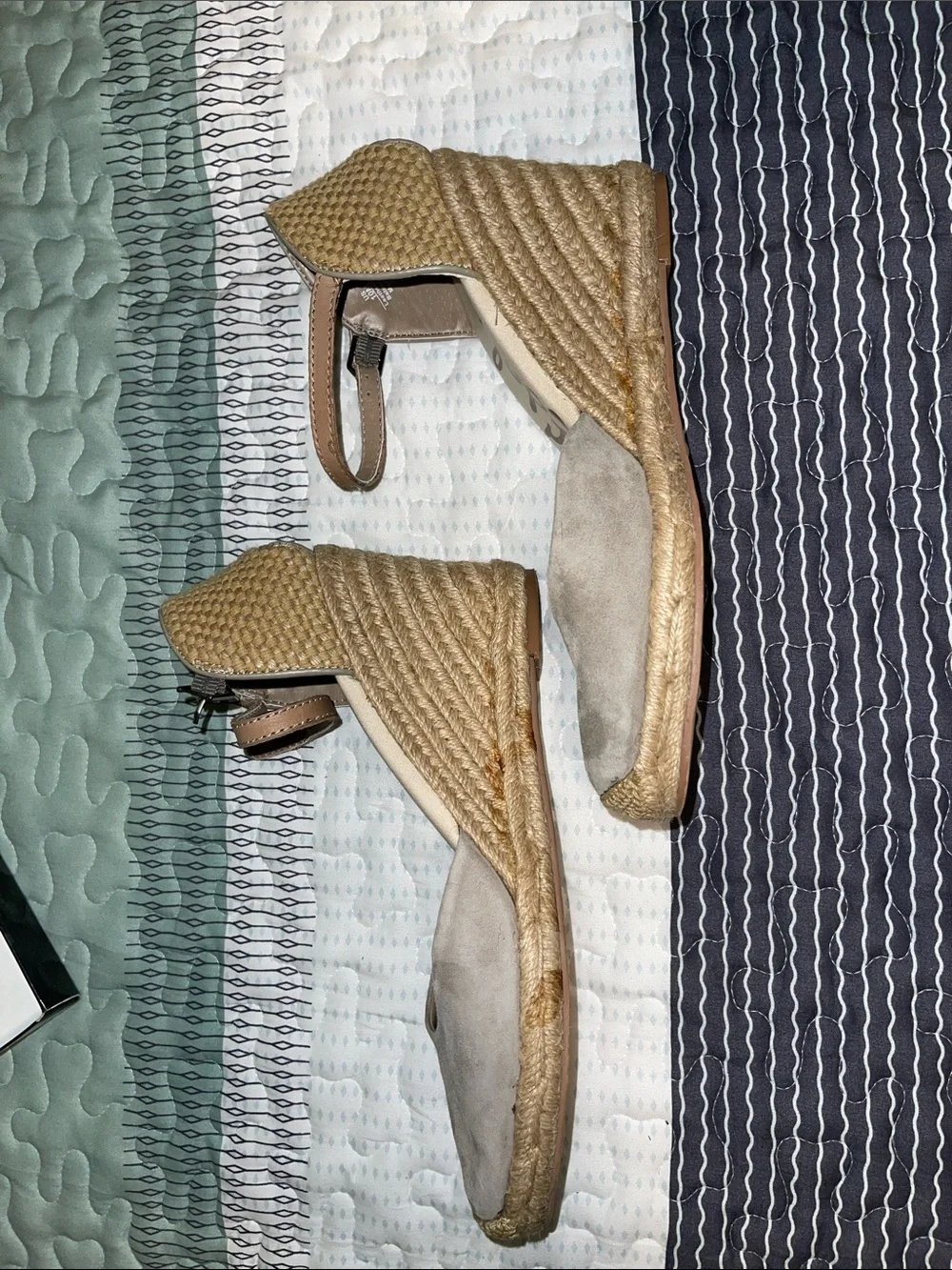 San Edelman Harmony Putty Leather Wedges Size 10